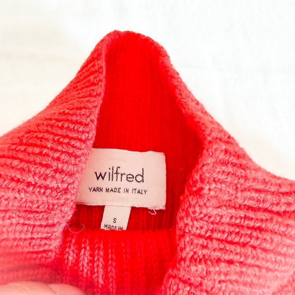 Wilfred Wool Red Mock Neck Sleeveless Sweater Top Italian Yarn Size Small - Picture 3 of 6